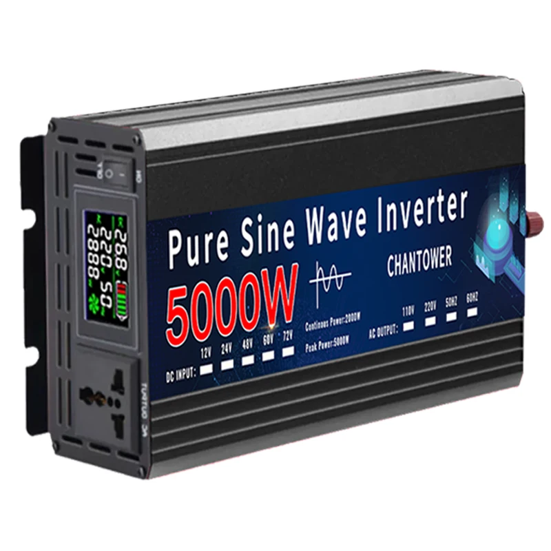 4000W 5000W Inverter 12V 220V 24V 110V Onda Sinusoidale Pura Inverter DC A AC Convertitore di Tensione di Alimentazione Portatile inverter per auto solare