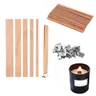 30/50pcs Set di stoppini per candele in legno con Base a Clip stoppini per candele senza fumo per