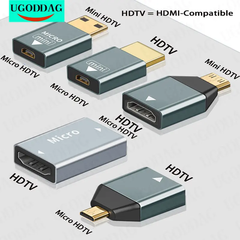 1/2PCS 4K 60HZ Mini Micro Adattatore compatibile HDMI per scheda grafica del computer portatile Fotocamera TV Monitor Convertitore Audio Video Trasmissione
