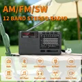 XHDATA D-368 Radio FM BT portatile AM FM SW 12 bande ricevitore radio stereo tasca wireless lettore MP3 USB TF compatibile con Bluetooth