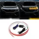 Striscia di luci di marcia diurna per auto a LED Scansione di avvio Indicatore di direzione giallo Faro per cofano per auto Luce decorativa universale 12V