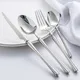 24 pz/lotto cibo coreano posate portatili 304 in acciaio inox forchetta coltello cucchiaio cena Set