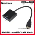 1080P HDMI-compatibile con cavo convertitore adattatore VGA HDMI maschio a VGA Famale convertitore