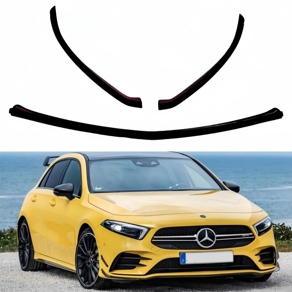 3 pz Auto Anteriore Inferiore Paraurti Labbro Splitter Canard Trim Per Mercedes-benz Classe A V177 W177 A35 A180 A200 A220 A250 AMG 2019-2022
