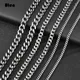 Catene a maglie cubane con catena in acciaio inossidabile largo 3mm 7mm Collana girocolli per gioielli da uomo Gioielli di moda in metallo solido placcato argento