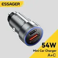 Essager 54W USB Caricabatteria da auto 5A Ricarica rapida QC 3.0 PD 3.0 SCP AFC USB Tipo C Caricabatterie per auto per iPhone Huawei Samsung Xiaomi