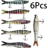 6 pz/pacco 5.51in/14cm 27g esca da pesca 8 segmenti Multi Jointed Swimbait Crank Bait lento
