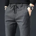 Plus Fleece addensare pantaloni sportivi Casual da uomo Streetwear moda autunno inverno nuovo