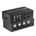 Switch KVM HDMI a 4 porte Selettore switch USB HDMI 4 in 1 uscita 4K 60Hz con controller desktop per 4 PC Condividi tastiera mouse monitor