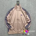 2023 Taupe Needles Track Jacket uomo donna maglia viola Stripe Poly Smooth Needles giacche Butterfly