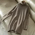 Maglione di cachemire maglione a collo alto da donna pullover di lana lavorato a maglia maglione