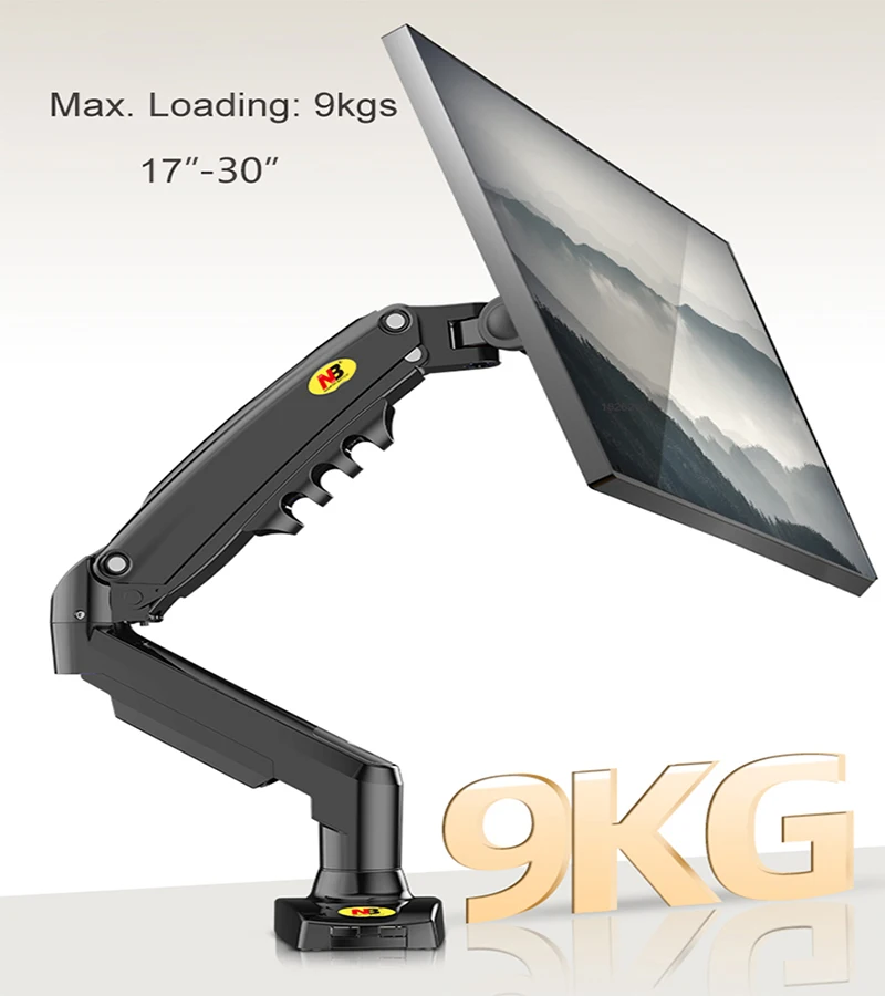 NB NORTH BAYOU F80 Molla a gas da tavolo 17-30" Supporto per monitor LCD LED Braccio di montaggio Display a movimento completo Carico 2-9 Kgs