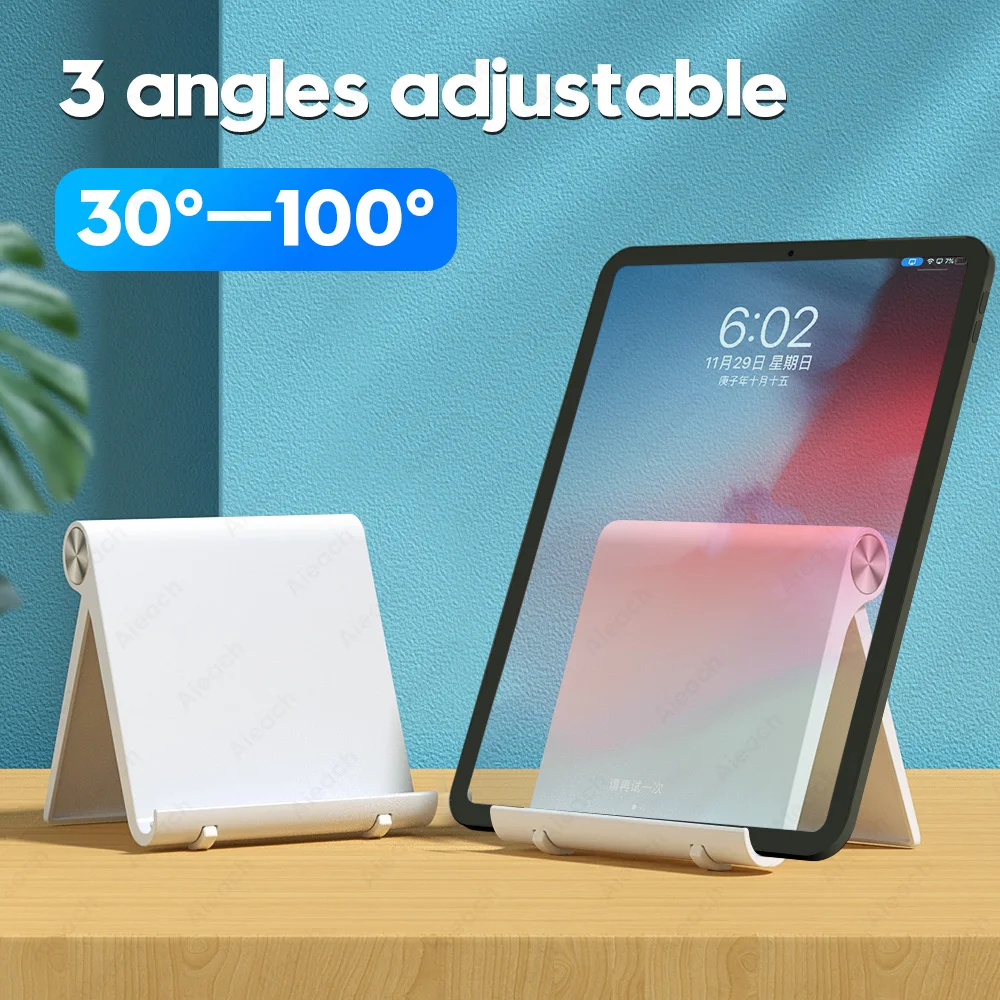 AIEACH Supporto per tablet Supporto per iPad Supporto per iPad Pro iPhone Xiaomi Supporto per tablet da tavolo regolabile Supporto per telefono Supporto per tablet