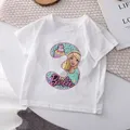 Barbies bambini t-shirt Kawaii numero 1-9 Anime cartoni animati Kid Boy Girl Tee Shirts Fashion