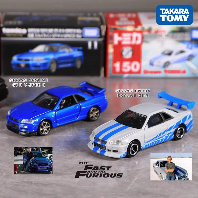 TOMY GTR R34 Skylin Auto in lega Fonde sotto pressione e veicoli giocattolo Modello di auto Modello in scala in miniatura per bambini