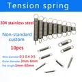 10 pezzi molla di trazione in acciaio inossidabile 304 doppio gancio molla di tensione piccola diametro filo 0,3 mm 0,4 mm 0,5 mm diametro esterno 3 mm 4 mm 5 mm 6 mm