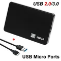Custodia per disco rigido SATA HDD USB 3.0/2.0 in plastica nera da 2,5 pollici Porta seriale da 2,5 pollici Custodia per disco rigido esterna mobile per PC portatile + cavo