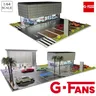 1:64G fan Car Garage Diorama modello con luci a LED parcheggi City set di modelli fai da te possono