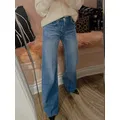 Orlo grezzo jeans integrale donna 2023 autunno inverno cotone Designer anni '90 pantaloni lunghi in