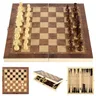 Scacchiera 3 in 1 scacchiera pieghevole Set di scacchiere in legno Set di scacchi squisiti Set di
