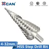 Xcan Step Drill Bit 1pc 4-12 4-32mm Pagoda Drill Hexagon Screw Drill Core Drilling Tool HSS spirale