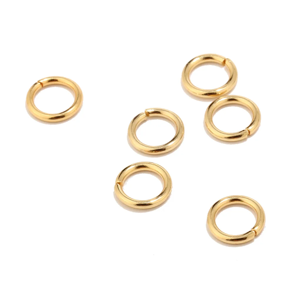 200 pezzi di chiusure a moschettone in acciaio inossidabile oro 18 carati e 3,5 mm 4 mm 5 mm 6 mm 7 mm 8 mm 9 mm 10 mm anelli di salto aperti risultati di creazione di gioielli