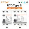 ETEK RCD RCCB tipo B interruttore differenziale differenziale Evse 2P 4P AC 40a 63a 100a 30ma