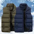 Gilet da uomo giacca da uomo autunno caldo senza maniche giacche con cerniera imbottito in cotone