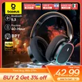 Baseus GH02 Cuffie wireless da gioco con microfono Cuffie over-ear Bluetooth 5.3 Driver da 40 mm Cuffie RGB 2.4G/wireless/cavo