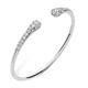 Women's Silver Skinny Drip Twist Bangle With White Topaz Lucy Quartermaine