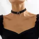 Collana multistrato di perle finte nere Catena di perline Punk Ladies Wedding Collana corta con clavicola Ragazza Fascino Gioielli per banchetti