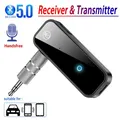 Trasmettitore ricevitore Audio Bluetooth 5.0 chiamata in vivavoce Jack AUX da 3.5mm Dongle USB adattatore Wireless per musica Stereo per Kit TV PC Car