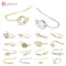 Ottone color oro 18 carati con rettangolo rotondo cuore ovale a forma di goccia orecchini zirconi ganci gioielli fai da te orecchini accessori per le donne