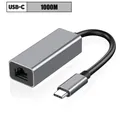 100/1000Mbps USB C Adattatore Ethernet esterno Scheda di rete Tipo C a RJ45 LAN Cavo Internet cablato per MacBook PC Windows 7 8 10