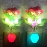 1 Pc Plug-in LED lampada a luce notturna a fungo con sensore luce notturna a fungo con fiore di rosa
