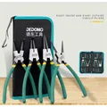 Set di pinze per anelli elastici da 4 pezzi con custodia 7 '' pinza a becchi lunghi pinza piegata staight strumento di rimozione anello elastico di fissaggio interno esterno