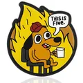 This Is Fine Dog In The Fire Hold Cap Funny PVC Pretty Design ricamo patch per adesivo cappello