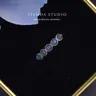 ITSMOS Labradorite naturale fila di anelli argento gemma rotonda gemma gemma blu chiaro di luna