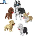 KNEW BUILT Modello di cane Mini Building Block Giocattoli Set per Kid Boy Girls Adulto Principiante Teddy Hughes Corgi Collie Pet Style Mattoni
