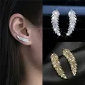 1 paio splendidi orecchini a forma di polsino con orecchini a forma di piuma orecchini da sposa in