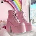 2023 Platform High Heel Cool Punk Fashion women's High Quality Girls Goth Shoes nero Big Size 43