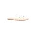 Lulus Sandals: Slip On Stacked Heel Casual Tan Shoes - Women's Size 7 1/2 - Open Toe