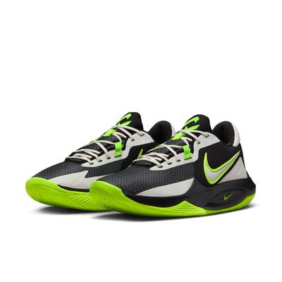 Basketballschuh NIKE "Precision 6", Gr. 40, schwarz (schwarz, grün), Textil, Synthetik, sportlich, Schuhe