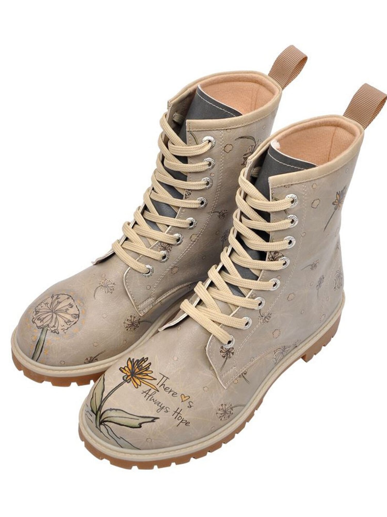 Schnürboots DOGO "Longe Boots Schnürstiefel It Wasn't Me Damen Stiefeletten", Damen, Gr. 36, Normalschaft, grau, Lederimitat, Schuhe, Handgefertigt