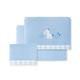 INTERBABY · Fleece-Plüsch-Bettlaken-Set für Babybett "Unicornio Nube" blau · 3- Teilig Winter -Bettwäsche-Set für Babywiege