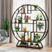 17 Stories Laurentides Plant Stand Wood/Metal/Manufactured Wood in Black/Brown | 62.6 H x 59.06 W x 11.81 D in | Wayfair