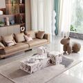 Orren Ellis Ashea 3 - Piece Living Room Table Set Marble/Granite in Black/Brown/White | Wayfair D6C6957DDAD946249E6D403B8C63DD65