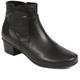 Pavers Polished Leather Heeled Ankle Boots - Black Size 5