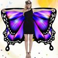 DawnHope Halloween Costumes Double Sided Butterfly Wings for Women Adults Butterfly Shawl Fairy Ladies Cape Party Dress Up with Mask (Purple 3)