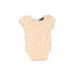 Baby Gap Short Sleeve Onesie: Pink Solid Bottoms - Size 0-3 Month